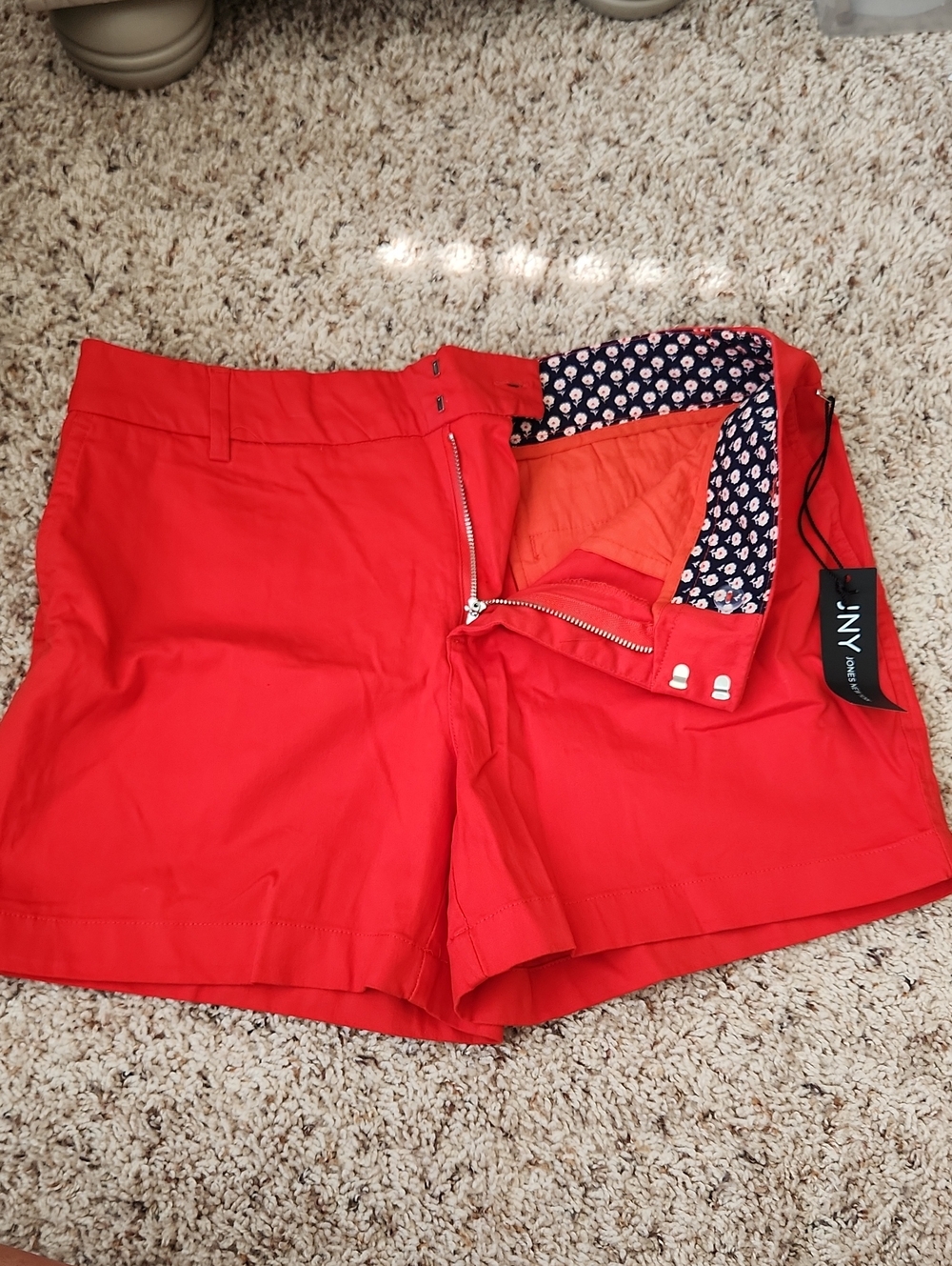 Jones New York Red High-Waist Tailored Shorts